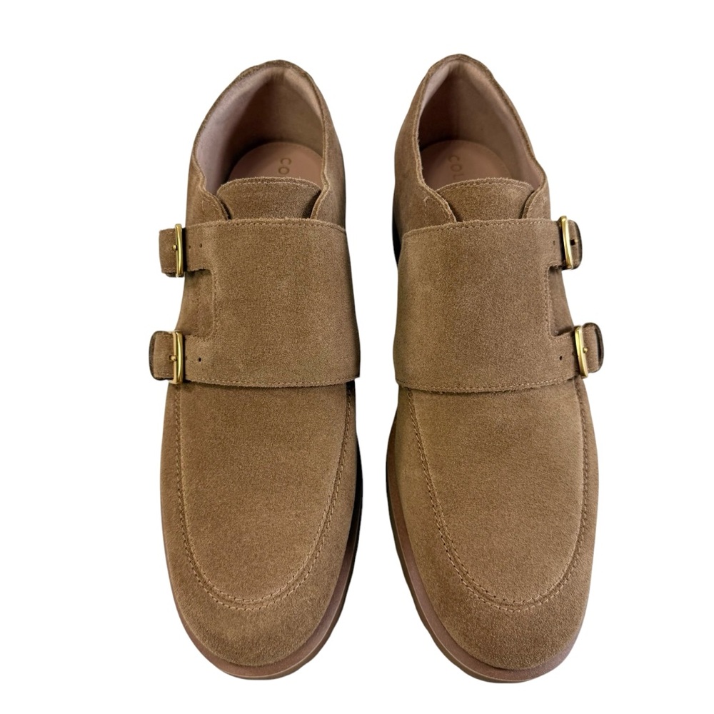 NWOB Cole Haan Greenwich Monk Strap Golden Toffee Suede Loafers Size 9.5B - Picture 4 of 16